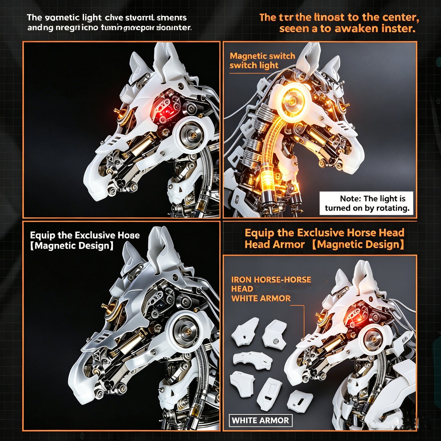 Premium Horse Head Metal Model Kit