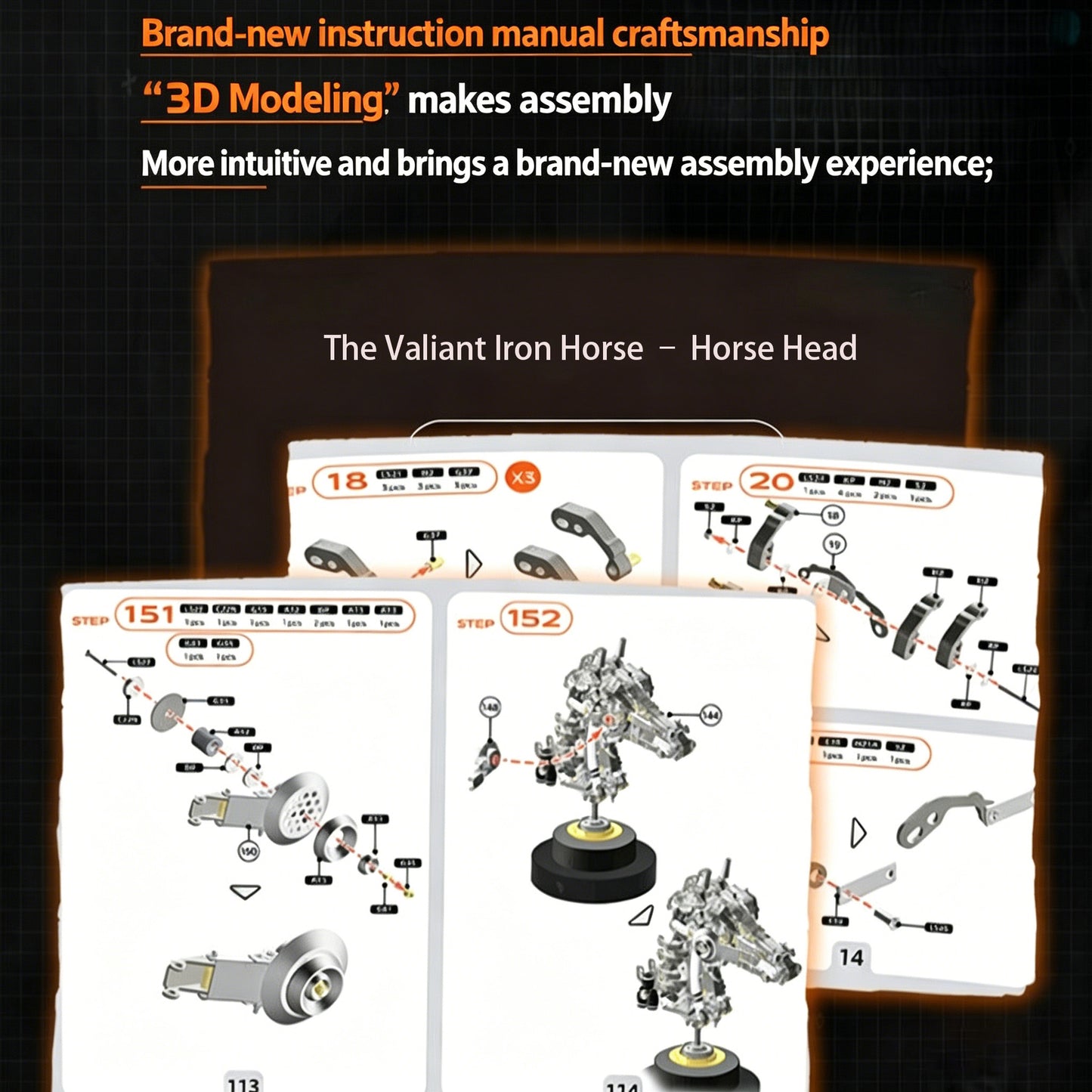Premium Horse Head Metal Model Kit
