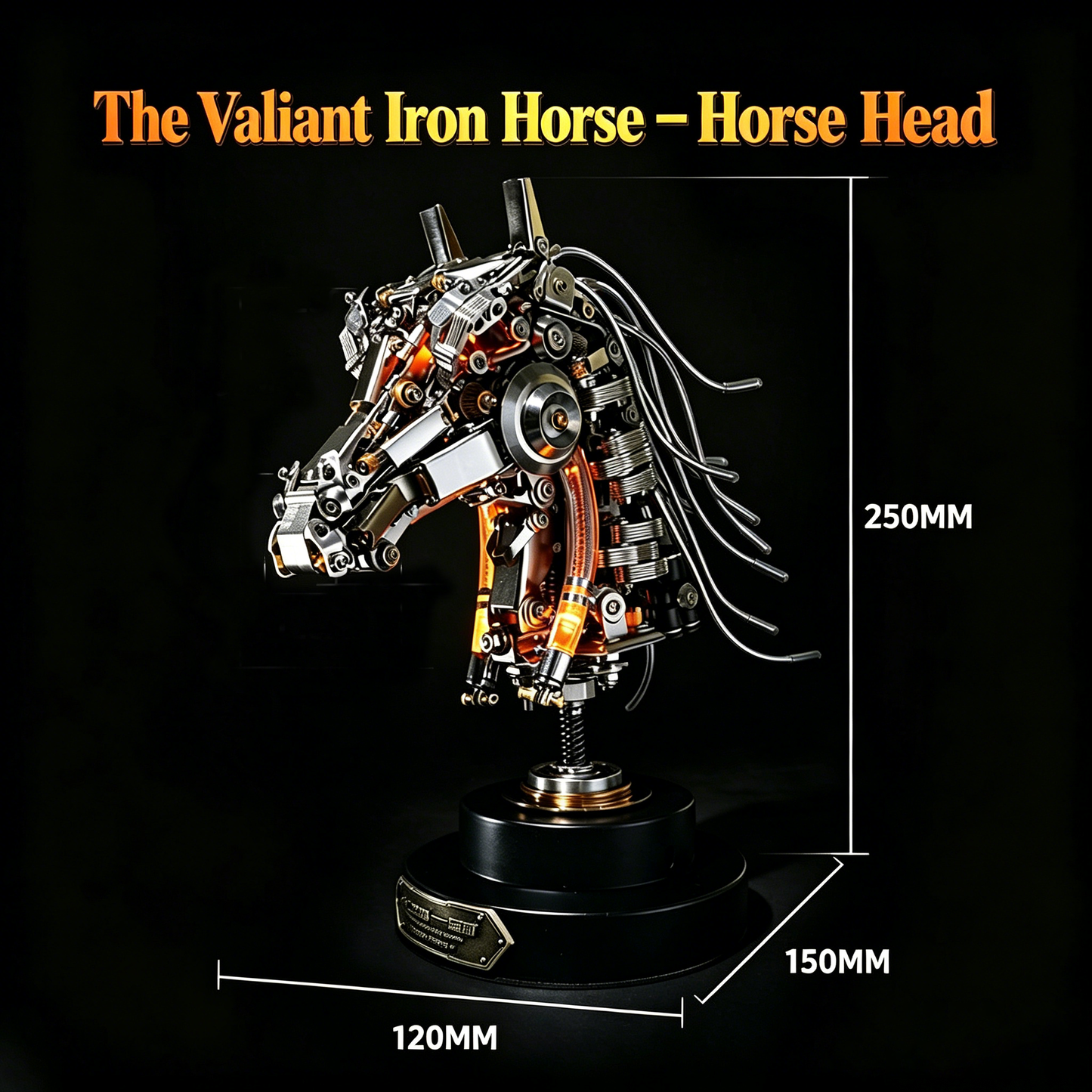 Premium Horse Head Metal Model Kit