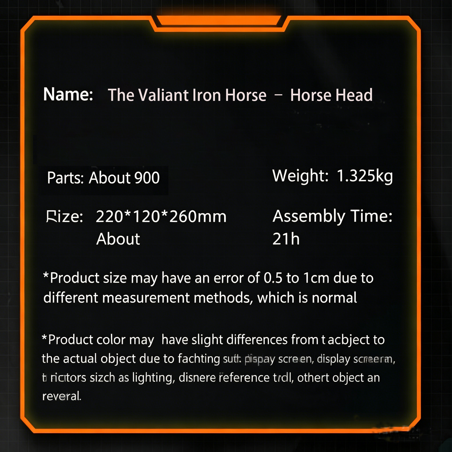Premium Horse Head Metal Model Kit